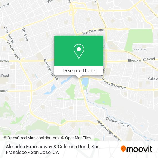 Almaden Expressway & Coleman Road map