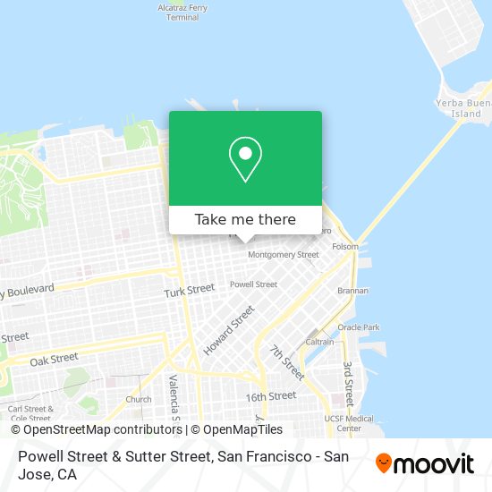 Powell Street & Sutter Street map