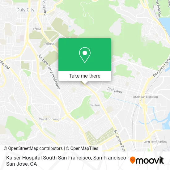 Kaiser Hospital South San Francisco map