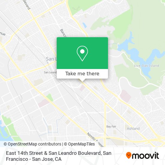 East 14th Street & San Leandro Boulevard map