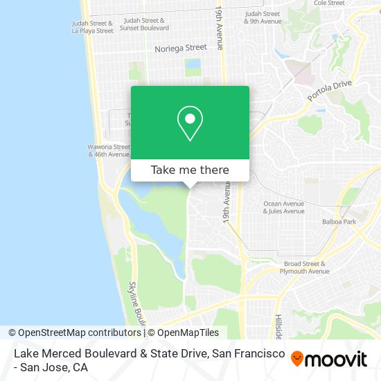 Lake Merced Boulevard & State Drive map