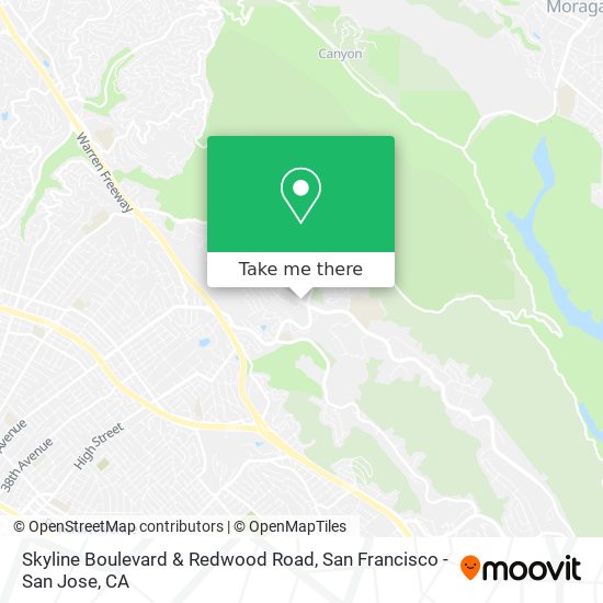 Skyline Boulevard & Redwood Road map