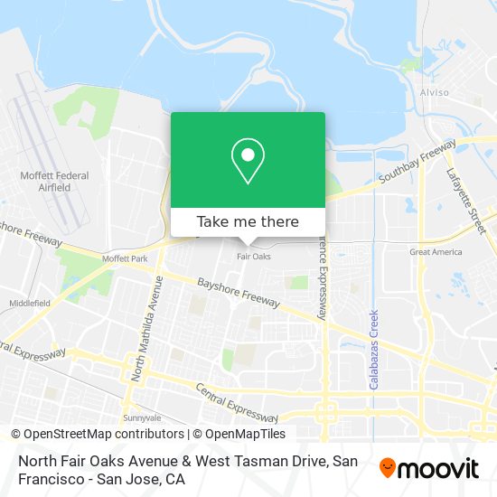 Mapa de North Fair Oaks Avenue & West Tasman Drive