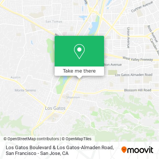 Mapa de Los Gatos Boulevard & Los Gatos-Almaden Road