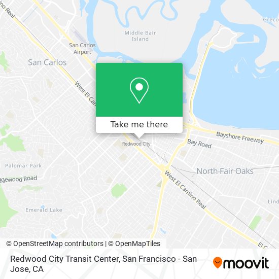 Redwood City Transit Center map