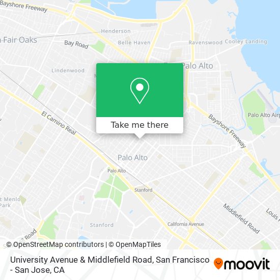 University Avenue & Middlefield Road map
