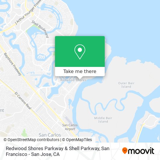 Redwood Shores Parkway & Shell Parkway map