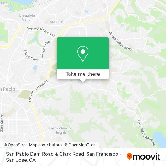 San Pablo Dam Road & Clark Road map