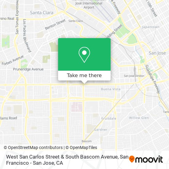 Mapa de West San Carlos Street & South Bascom Avenue