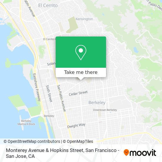 Monterey Avenue & Hopkins Street map