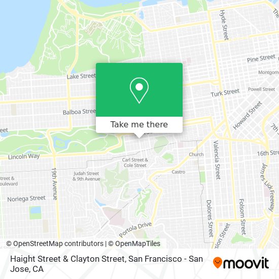 Haight Street & Clayton Street map