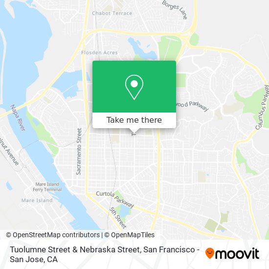 Tuolumne Street & Nebraska Street map