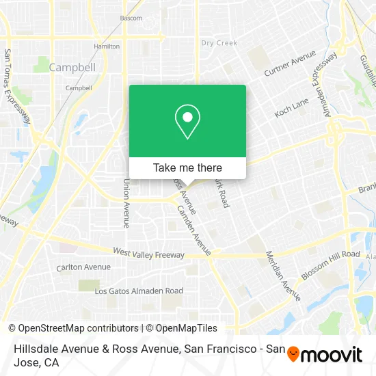 Hillsdale Avenue & Ross Avenue map