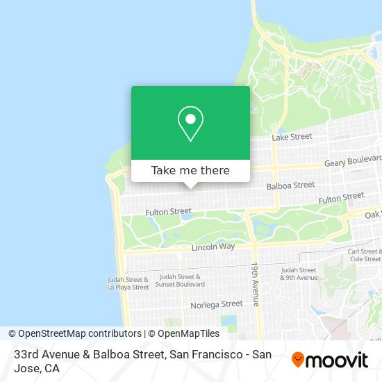 Mapa de 33rd Avenue & Balboa Street