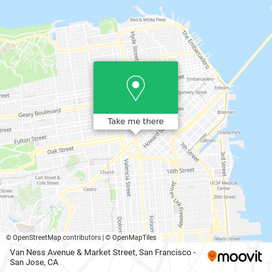 Van Ness Avenue & Market Street map