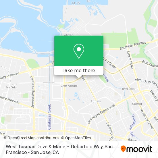 Mapa de West Tasman Drive & Marie P. Debartolo Way