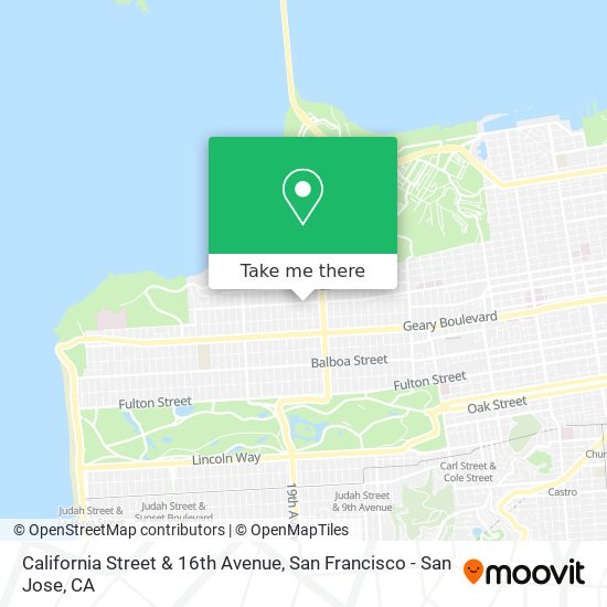 California Street & 16th Avenue map