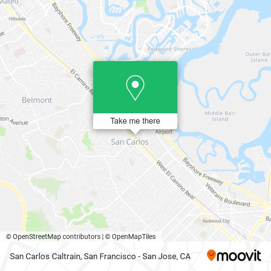 San Carlos Caltrain map