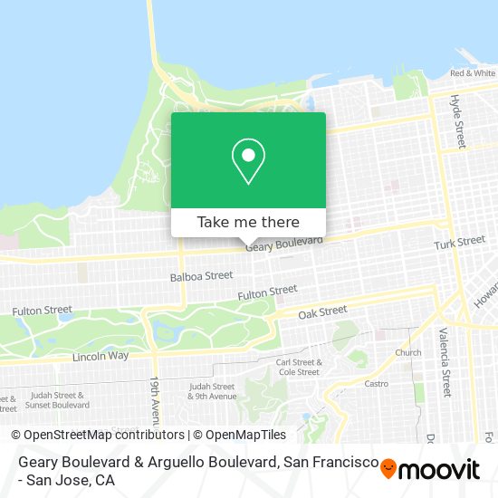 Mapa de Geary Boulevard & Arguello Boulevard