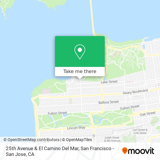 25th Avenue & El Camino Del Mar map