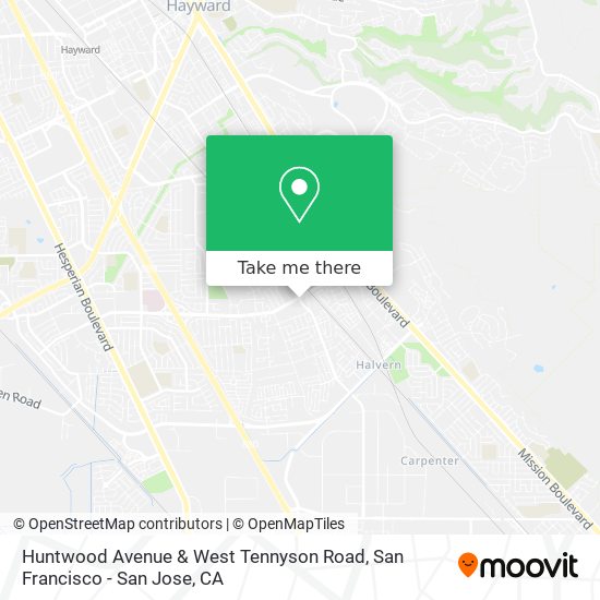 Mapa de Huntwood Avenue & West Tennyson Road