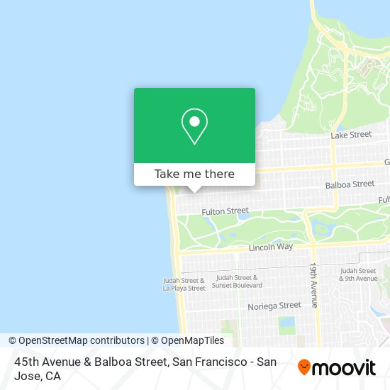 45th Avenue & Balboa Street map