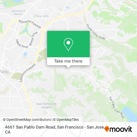 Mapa de 4661 San Pablo Dam Road