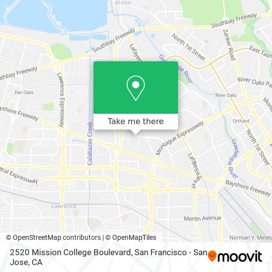 Mapa de 2520 Mission College Boulevard