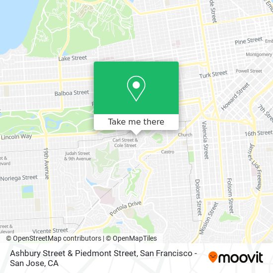 Mapa de Ashbury Street & Piedmont Street