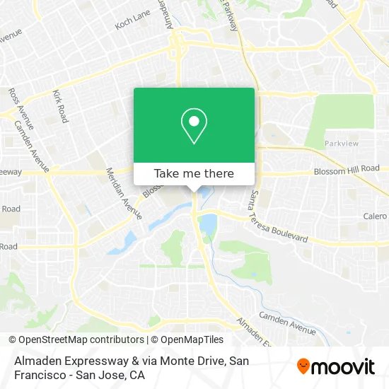 Mapa de Almaden Expressway & via Monte Drive