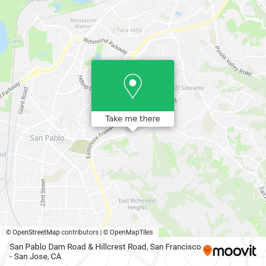 Mapa de San Pablo Dam Road & Hillcrest Road