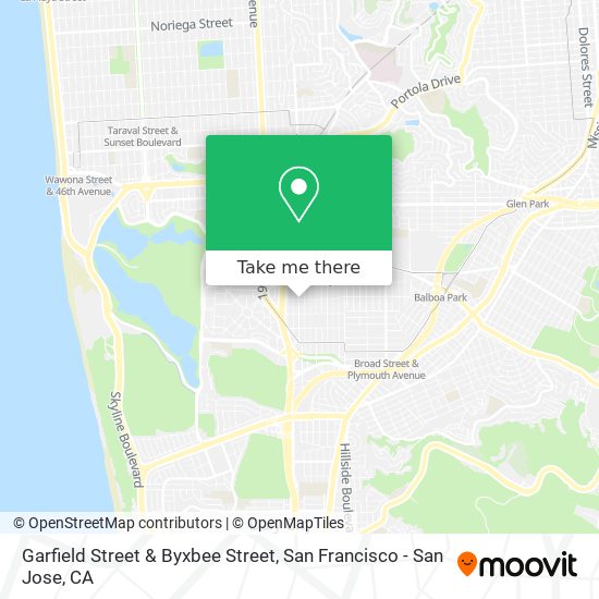Garfield Street & Byxbee Street map