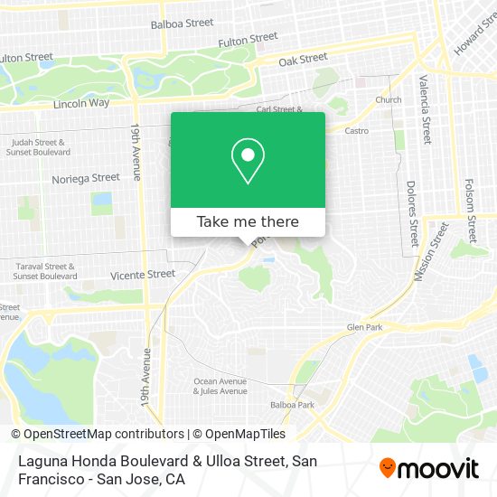 Laguna Honda Boulevard & Ulloa Street map