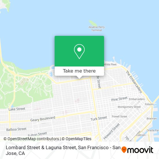 Lombard Street & Laguna Street map