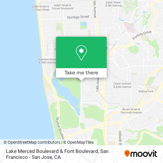 Lake Merced Boulevard & Font Boulevard map