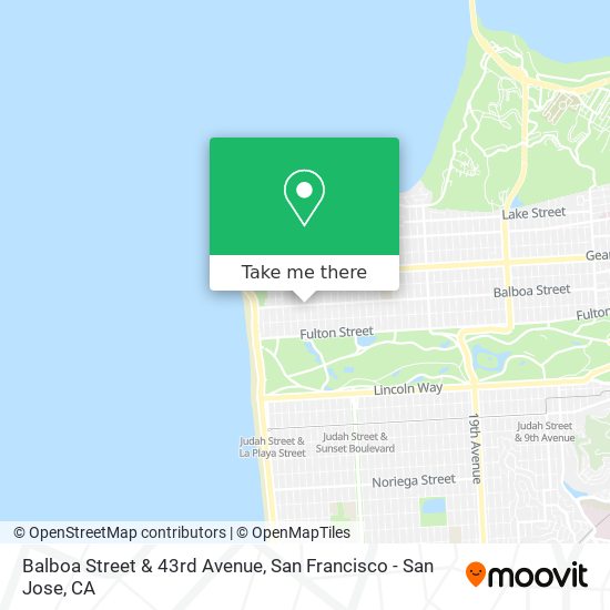 Balboa Street & 43rd Avenue map