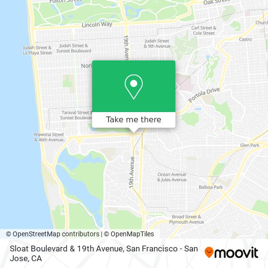 Sloat Boulevard & 19th Avenue map