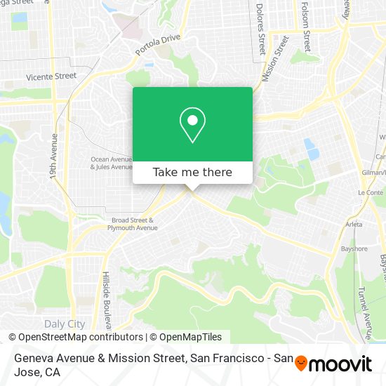 Geneva Avenue & Mission Street map