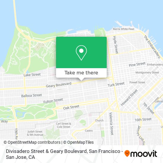 Divisadero Street & Geary Boulevard map