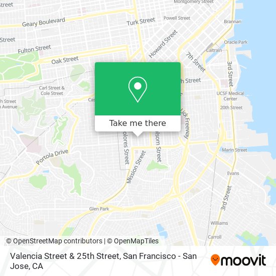 Mapa de Valencia Street & 25th Street