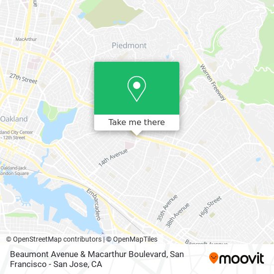 Mapa de Beaumont Avenue & Macarthur Boulevard