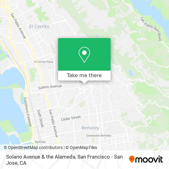Solano Avenue & the Alameda map