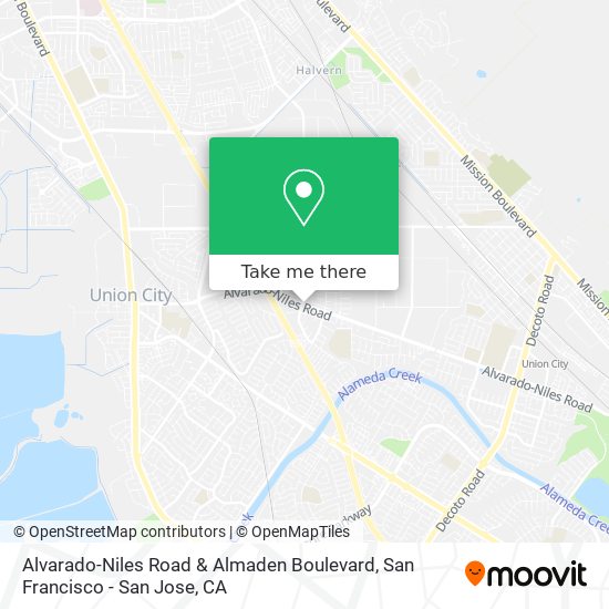 Alvarado-Niles Road & Almaden Boulevard map