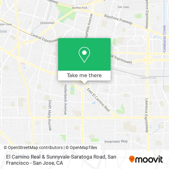 El Camino Real & Sunnyvale-Saratoga Road map