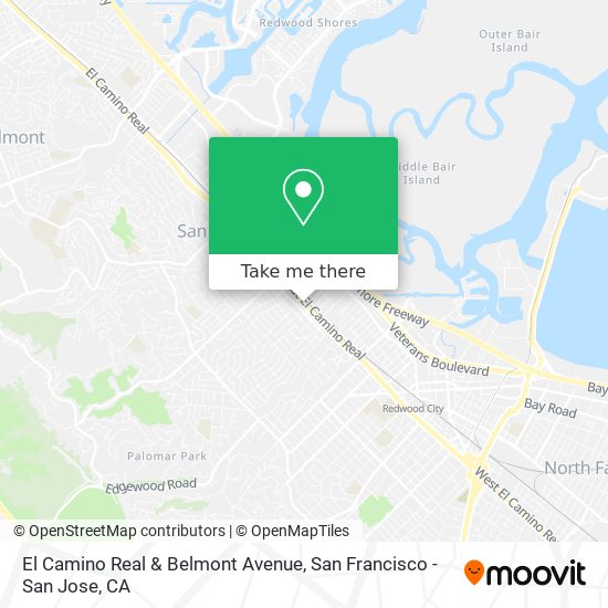 El Camino Real & Belmont Avenue map