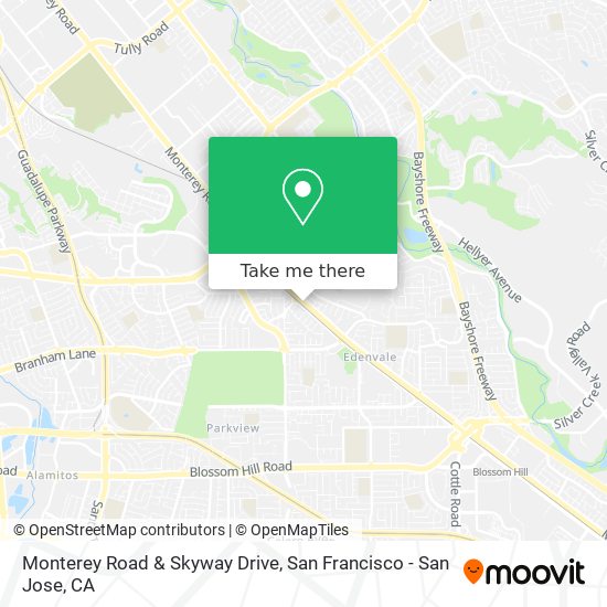 Monterey Road & Skyway Drive map