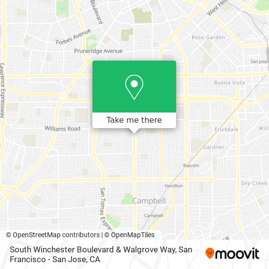 South Winchester Boulevard & Walgrove Way map