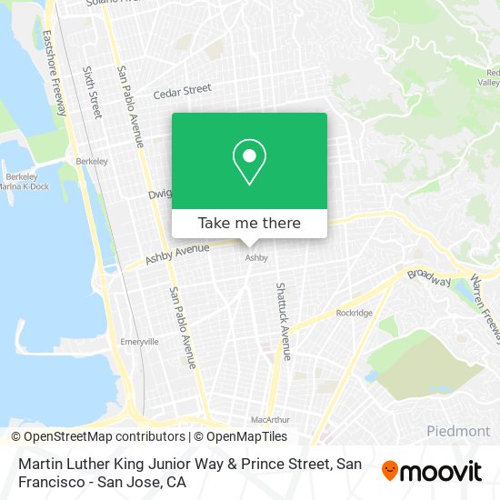 Martin Luther King Junior Way & Prince Street map