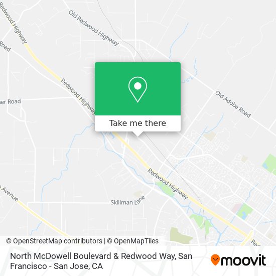 North McDowell Boulevard & Redwood Way map