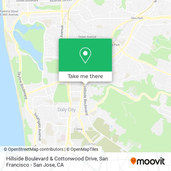 Mapa de Hillside Boulevard & Cottonwood Drive